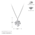 Detail of S925 sterling silver flower pendant necklace with 5A grade zircon stone - 925 Sterling Silver/Zirconia / Silver
