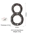 Numero civico 8 in ghisa marrone ruggine con viti di montaggio a parete, altezza 14,5cm - Ruggine Marrone Numero Grande-8