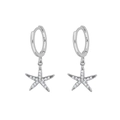 Elegante S925 Sterlingsilber Seestern Ohrhänger mit funkelnden Zirkonia Steinen - Silber