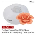 Silicone flower mold for resin and candles with dimensions 88x85x32mm for DIY soap making - Rose ZW-170