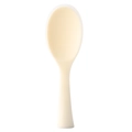 Cucchiaio per riso in silicone beige antiaderente con base di supporto e manico isolato - Bianco Trasparente