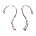 Orecchini a gancio in argento con design a sfere metalliche su sfondo bianco - Color Acciaio