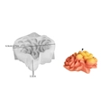 3D succulent silicone mold with finished 6.9cm orange flower candle for DIY resin art - Succulent No. 4