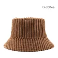 Cappello a secchiello in velluto a coste marrone caffè da donna con coste verticali - Marrone