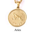 Collana con pendente segno zodiacale Ariete in acciaio inossidabile placcato oro 18K - Ariete / Oro