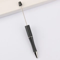 DIY beadable ballpoint pen featuring carbon fiber texture and silver metal accents - 26# Pattern (Carbon Fiber)