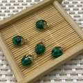Grüne Malachit Oval Anhänger mit Goldrand für DIY Halsketten und Schmuck - Malachit