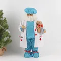 Figura de Papá Noel médico con bata blanca y osito de peluche, adorno navideño de 45cm - Estilo 12 Atuendo de Doctor Con Oso 45cm