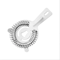 Polished silver stainless steel Hawthorne strainer with tight spring coil for cocktails - Straight Handle Cat Head Strainer