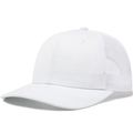 Classic white breathable mesh trucker hat with a curved brim for men and women - White