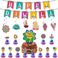 Kit complet de décoration de fête Happy Diwali avec bannières, spirales et cake toppers - Combo de Décoration Diwali Coloré Gamma