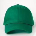 Detailed close-up of a green cotton baseball cap showing fine stitching and breathable eyelets - One Size / Olive Green