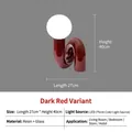 Modern red snail desk lamp with resin base and glass shade for minimalist bedroom decor - Dark Red (Type N)