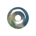 Green and blue agate stone donut pendant with polished marble texture for DIY jewelry - Moss Agate