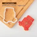 Christmas gift cart cookie cutter for fondant baking with 7.2x8.2cm plastic mold design - PC0252-Gift Car Cutter