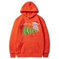 Orangefarbener Weihnachts-Hoodie mit lustigem Katzenmotiv und Spruch für Damen und Herren - Orange