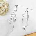 Componenti per orecchini a nappa in argento sterling S925 con doppie catene di varie misure - Perno a Sfera + Doppia Catena 3cm/4cm / Argento