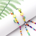 Colorful beaded eyewear chain with fruit clay charms and pearls for summer style - Colorful Fruit Dark