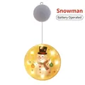 Batteriebetriebenes LED-Weihnachtslicht zum Aufhängen mit Schneemann und warmem Licht - Schneemann