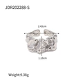 Silberner Lava-Ring mit unregelmäßiger Textur, 1,18 cm Höhe und 9,38 g Gewicht - Einstellbar Offen / Silber