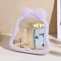 Miroir de maquillage lavande avec nœud papillon et cadre en forme de cloche - Violet