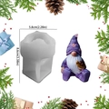 Silicone gnome mold with purple dwarf figurine for DIY candles and plaster crafts - Gnome Holding Snail