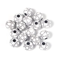 White acrylic soccer ball beads with star pattern and threading hole for jewelry DIY - 12mm Star Soccer