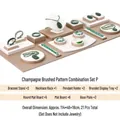 Champagne brushed texture jewelry display set with 21 pieces for necklace and rings - Combination P (White/Champagne, 21pcs)