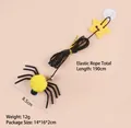 Detail of yellow spider cat toy with 190cm elastic string and suction cup attachment - Spider (Yellow)