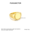Vista tecnica che mostra larghezza 12mm e peso 8g dell'anello sigillo dorato 18K - US 6 / Stile Tondo (KR104687-K) / Oro