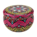 Round metal tin with colorful mandala pattern for candles and storage, 2.2oz capacity - D39-Colorful Mandala