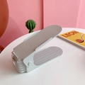Adjustable light grey double layer shoe slot with non-slip surface and V-shape structure - 5# Light Grey Shoe Rack