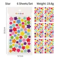 Lot de 6 planches de stickers étoiles colorées pour albums DIY, 18,9x9,7cm - Étoiles (6 feuilles/set)