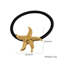 Coletero de estrella de mar dorada con acabado martillado y cordón negro elástico - Estilo Estrella De Mar