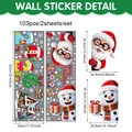 103pcs Santa and Snowman Christmas window stickers set for glass decoration - 90x30cm (Pack of 2) / Large Festive Decoration Style