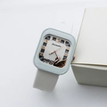 Orologio al quarzo quadrato minimalista da donna con cinturino in silicone bianco e cigno - Stile Cigno Bianco