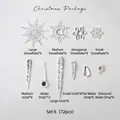 Set di 72 decorazioni natalizie in acrilico trasparente con fiocchi e ghiaccioli - Set 8 (72 pz)