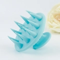 Spazzola massaggiante cuoio capelluto in silicone azzurro per lavaggio e cura capelli - Verde