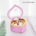 Pink heart-shaped music box with a rotating ballerina and mirror finish, 13x11x16cm model - Pink Heart with Dancing Girl Music Box
