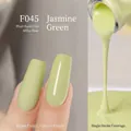 Vernis à ongles gel Vert Jasmin F045 avec finitions brillante et mate sur ongles - F045 Raisin Vert au Jasmin