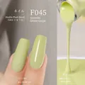 Jasmine Green nail polish gel F045 in both glossy and matte finishes on nails - F045 Jasmine Green Grape
