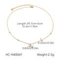 Detailed view of 18K gold plated necklace with heart zircon pendant and dimensions - Heart Zirconia Style (HC-N40069)