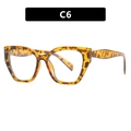 Cat eye glasses frames with tortoise shell pattern and blue light blocking lenses C6 - Tortoise