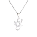 Collana scorpione minimalista in acciaio inossidabile argento con design geometrico origami - Scorpione / Argento