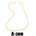 Collar minimalista de bolas doradas de 3mm con cierre de mosquetón y extensión - 3mm