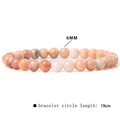 Natural 6mm pink agate stone beaded stretch bracelet with 19cm circumference - Pink Agate Style (FD6815) / 6mm/19cm