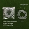 Transparent acrylic 110mm vine wreath Christmas ornaments set of 2 with silver lanyards - Vine Wreath / 110mm