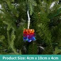 Ornamento colorato per albero di Natale in acrilico sfaccettato, misura 4x10x4cm su ramo - Stile 05-Ciondolo Sfumato