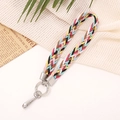 Correa de mano trenzada de colores con cierre de metal plateado y anillo de 6 hilos - Colorido
