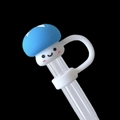 Blue mushroom silicone straw cover with a cute smiley face for Stanley cups - 10mm-Individual Package / Mushroom-Sky Blue